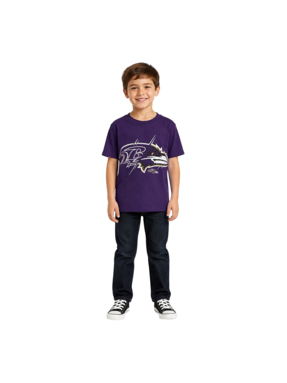 Fanatics Baltimore Ravens Youth Small Purple Graphic T-Shirt NFL Football